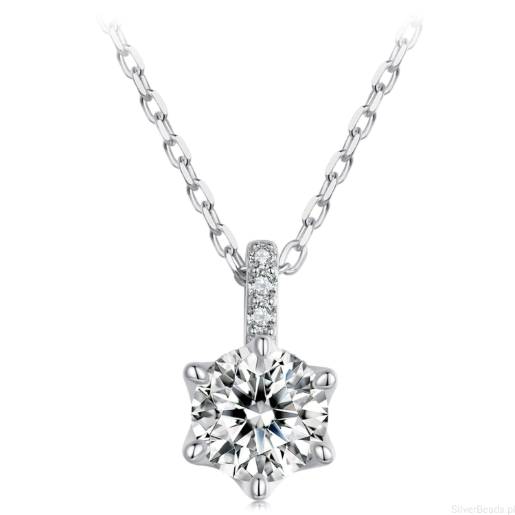 Srebrny naszyjnik  Moissanit 1,0 ct srebro 925 rozmiar L