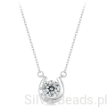 Srebrny naszyjnik szczęsliwa podkowa Moissanit 1,0 ct srebro 925