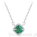 Srebrny naszyjnik zielony Moissanit 0,6 ct srebro 925