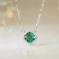srebrny naszyjnik z zielonym moissanitem 0,6 ct
