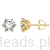 Pozłacane srebrne kolczyki sztyfty Moissanit 1,0 ct 6,5 x 6,5 mm srebro 925