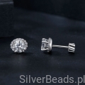 kolczyki sztyfty  Moissanity 0,5 ct srebro 925