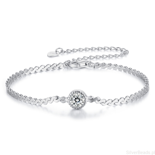 Bransoletka Moissanit 5,0 x 5,0 mm 0,5ct srebrna 925