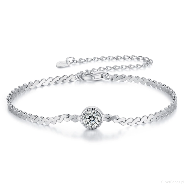 Bransoletka Moissanit 5,0 x 5,0 mm 0,5ct srebrna 925