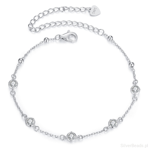 Bransoletka z Moissanitami 0,1 ct srebrna 925