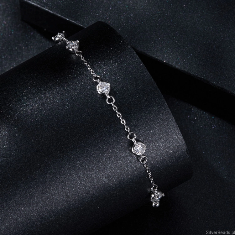Bransoletka z wieloma Moissanitami 0,1 ct