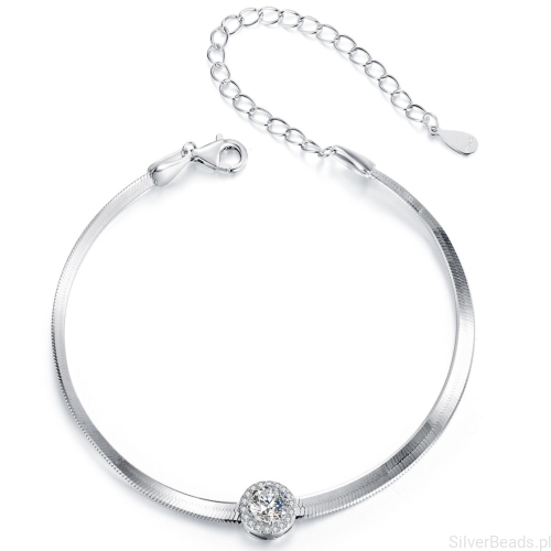Bransoletka Moissanit 5,0 x 5,0 mm 0,5 ct srebrna 925