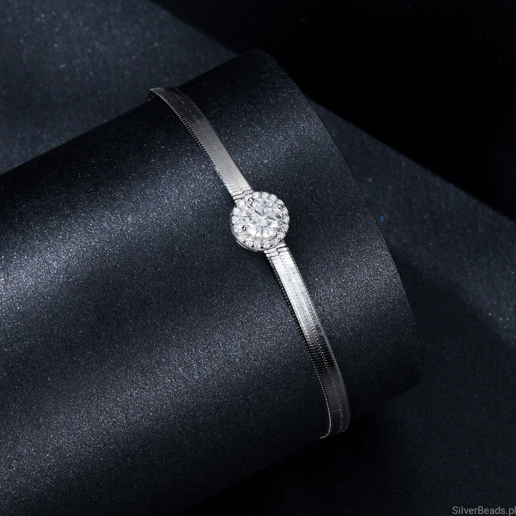 Bransoletka Moissanit  0,5 ct srebrna 925