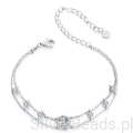 Podwójna srebrna bransoletka z Moissanitem 0,5 ct