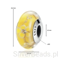 Wymiary srebrnego koralika charms  w zółte kwiaty
