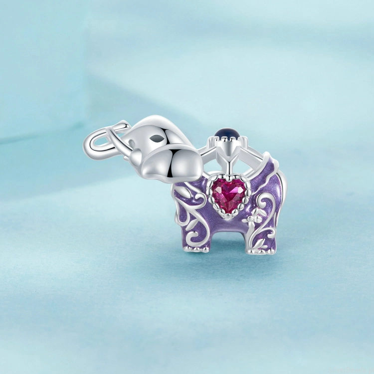 Hinduski słoń srebrny charms