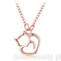 Kotek serduszko naszyjnik srebro 925 z regulacją długości
