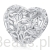Serce z listków srebrny charms koralik beads srebro 925