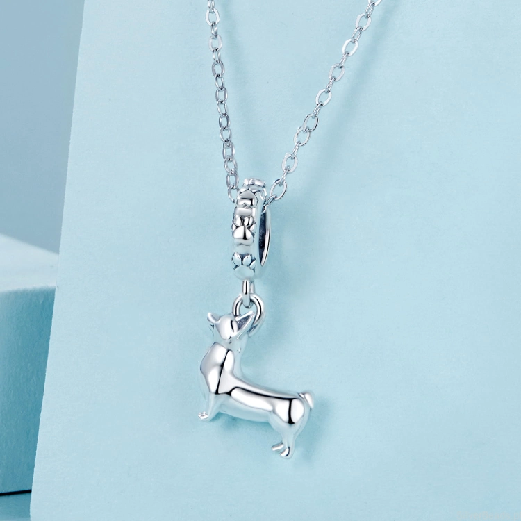 srebrny charms zawieszka do naszyjnika piesek