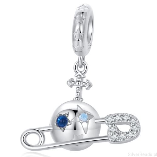 Planeta kosmos srebrny charms zawieszka beads srebro 925