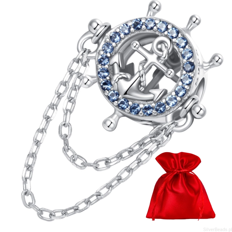Elegancki satynowy woreczek gratis do każdego zamówienia koralików charms  kotwica