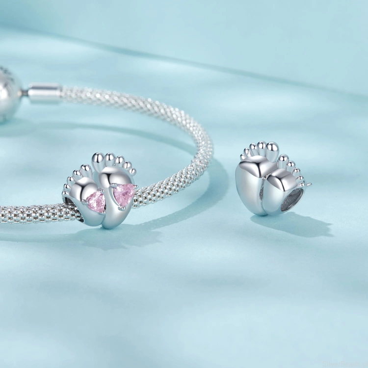 charms ze srebra 925 stópki dziecka