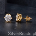 eleganckie kolczyki złote z kamieniem moissanitem