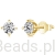 Srebrne pozłacane kolczyki sztyfty Moissanity 0,5 ct srebro 925 rozmiar M