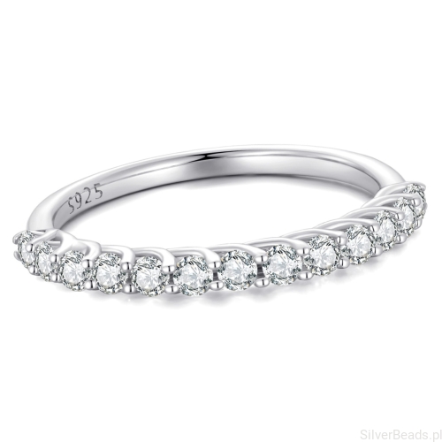 Srebrny pierścionek z Moissanitem 0,03 ct srebro 925 rozmiar R12