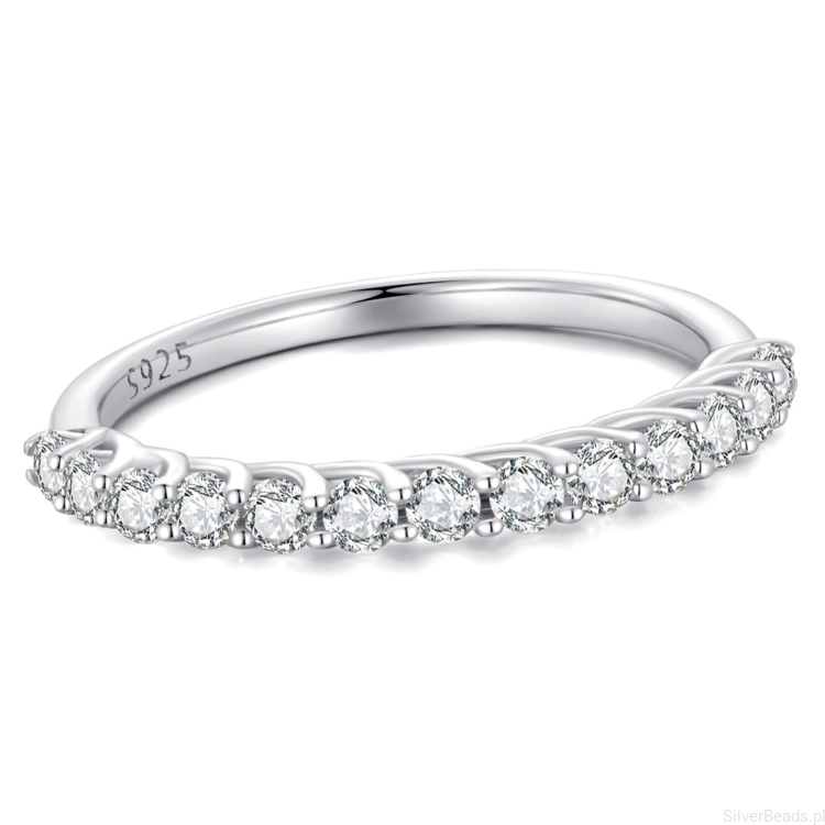 Srebrny pierścionek z Moissanitem 0,03 ct srebro 925 rozmiar R12