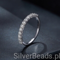 elegancki srebrny pierścionek z moissanitem 0,03 ct rozmiar