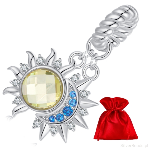 Elegancki satynowy woreczek gratis do każdego zamówienia koralików charms słońce i księżyc