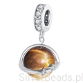 Planeta z tygrysiego oka charms srebrna zawieszka beads srebro 925