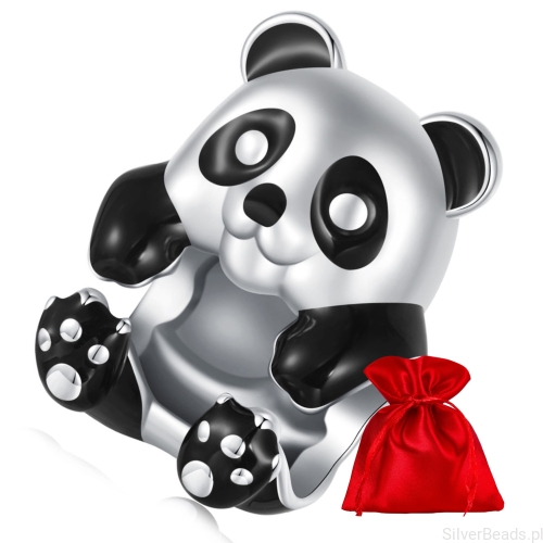 Elegancki satynowy woreczek gratis do każdego zamówienia koralików charms  panda