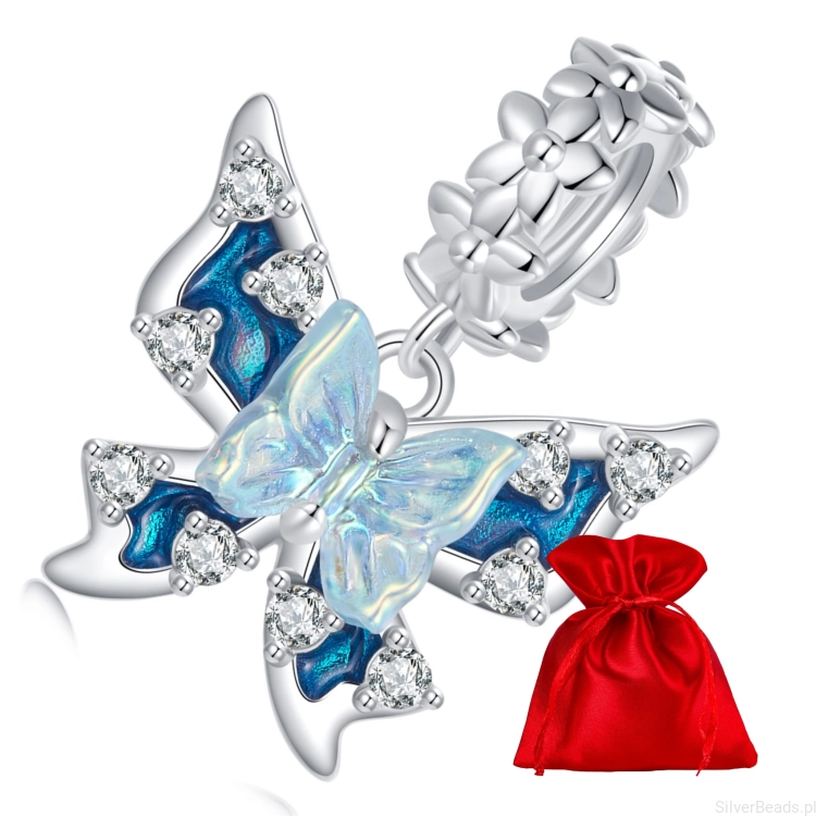 Elegancki satynowy woreczek gratis do każdego zamówienia koralików charms kryształowy motyl