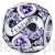 Srebrny charms koralik miesiąc luty z kryształkami beads srebro 925