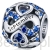 Srebrny charms koralik miesiąc wrzesień z kryształkami beads srebro 925