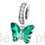 Mały kryształowy motylek w kolorze zielonym srebrny charms zawieszka beads srebro 925