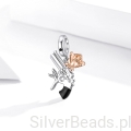 Charms ze srebra próby 925 Pistolet z różą
