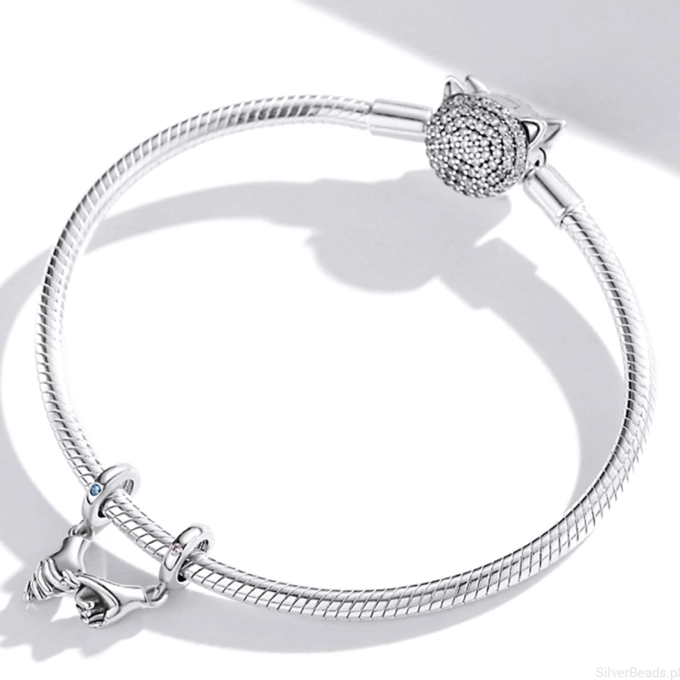 Charms srebro 925 splecione dłonie koralik do bransoletki modułowej charms
