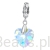 Opalizujące szklane serce srebrny charms zawieszka beads srebro 925