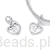 srebrny charms próba 925 Literka F w serduszku
