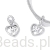 srebrny charms próba 925 Literka M w serduszku