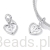 srebrny charms próba 925 Literka P w serduszku