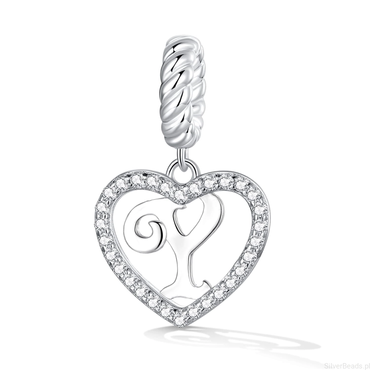 Charms ze srebra próby 925 Literka Z w serduszku