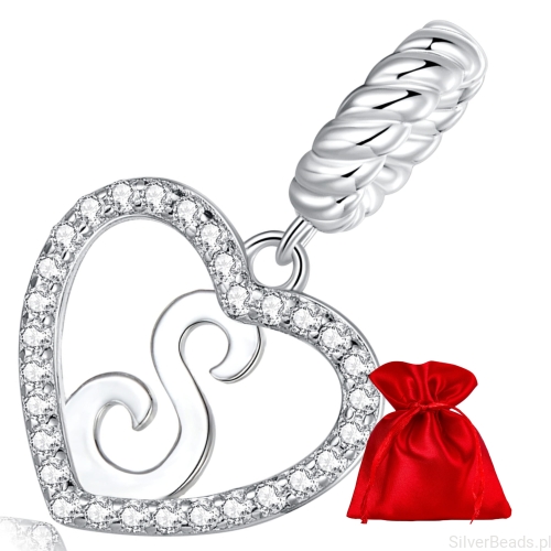 Elegancki satynowy woreczek gratis do każdego zamówienia koralików charms  –Literka S