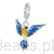 Kolorowy emaliowany ptak charms srebrna zawieszka beads srebro 925