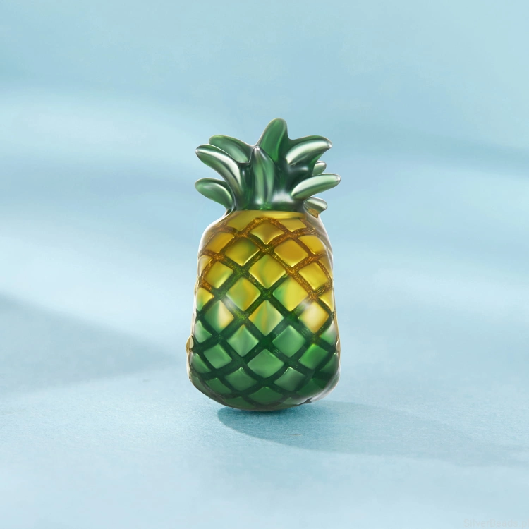 srebrny charms próba 925 Emaliowany ananas