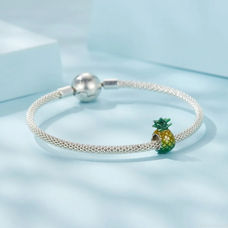 Uniwersalny charms Emaliowany ananas do bransoletek modułowych Pandora, Apart, Yes, Kruk i innych.