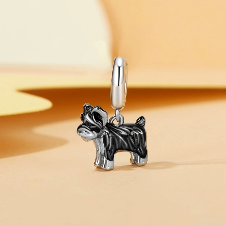 charms ze srebra 925 Piesek rasy Sznaucer