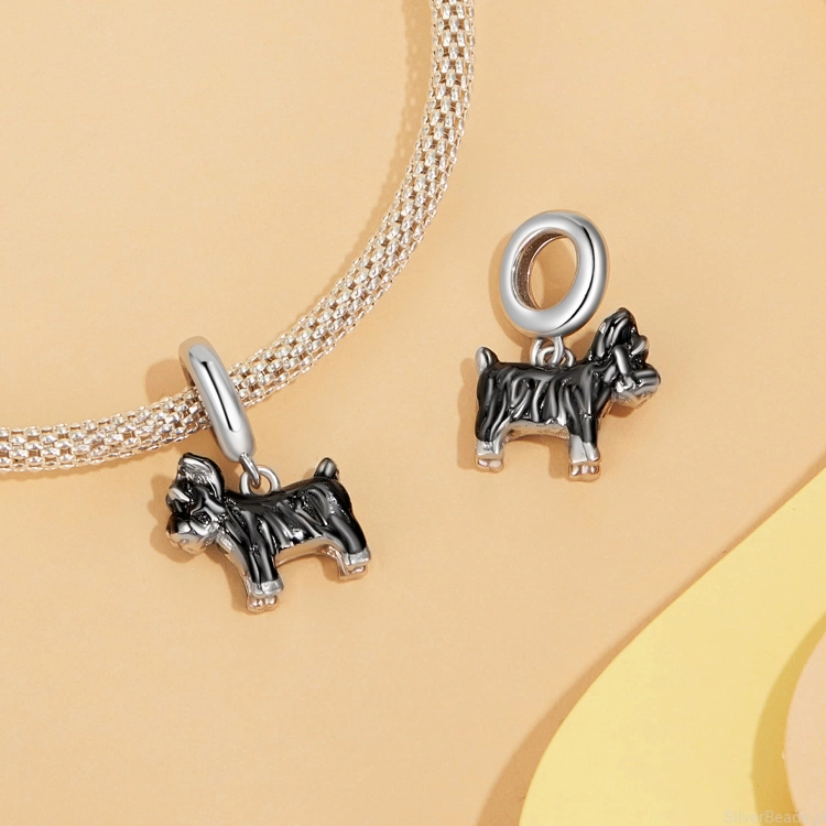 Charms ze srebra próby 925 Piesek rasy Sznaucer