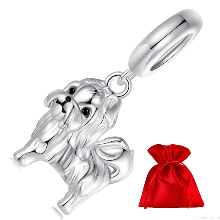 Elegancki satynowy woreczek gratis do każdego zamówienia koralików charms  Piesek rasy Shih Tzu