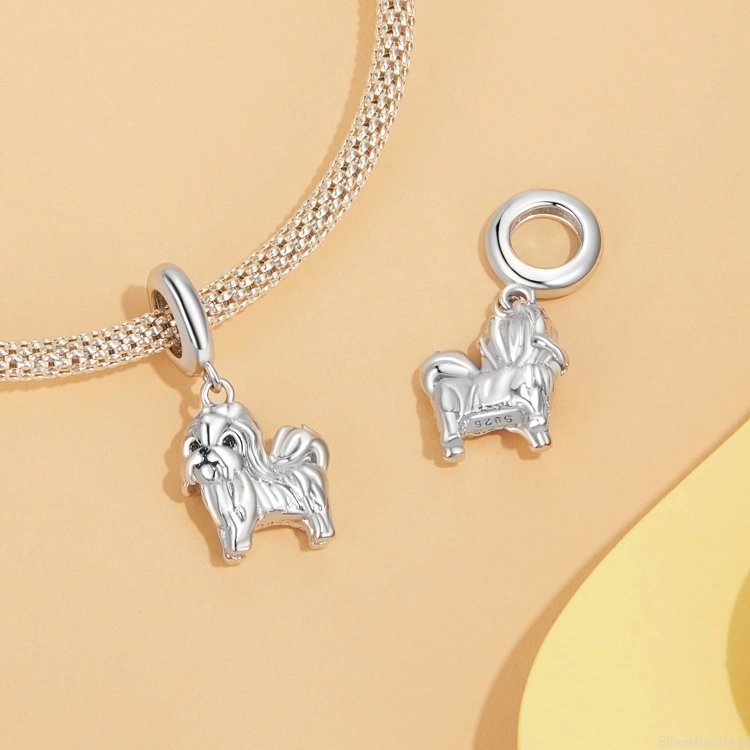 srebrny charms próba 925 Piesek rasy Shih Tzu