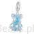 Niebieski miś z gwiazdkami srebrny charms zawieszka beads srebro 925