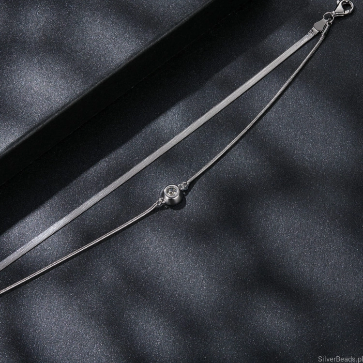 Bransoletka podwójna Moissanit  0,5 ct srebrna 925